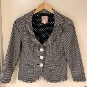 Nanette Lepore Gingham Cropped Blazer Jacket